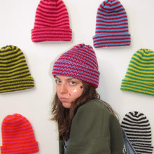 Load image into Gallery viewer, purple/brown striped beanie
