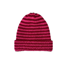 Load image into Gallery viewer, pink/red striped beanie
