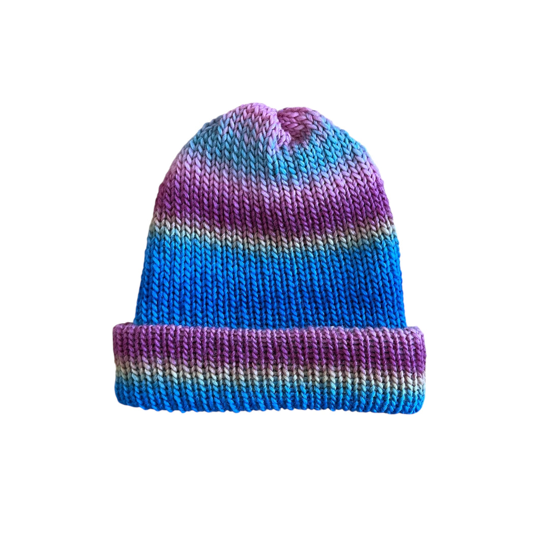 wool/silk rainbow beanie