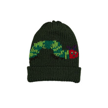 Load image into Gallery viewer, olive hungry caterpillar beanie
