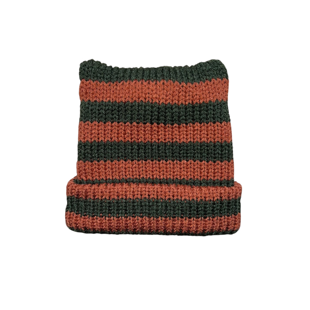 olive/rust cat beanie