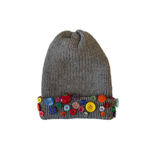 Load image into Gallery viewer, grey wool button beanie
