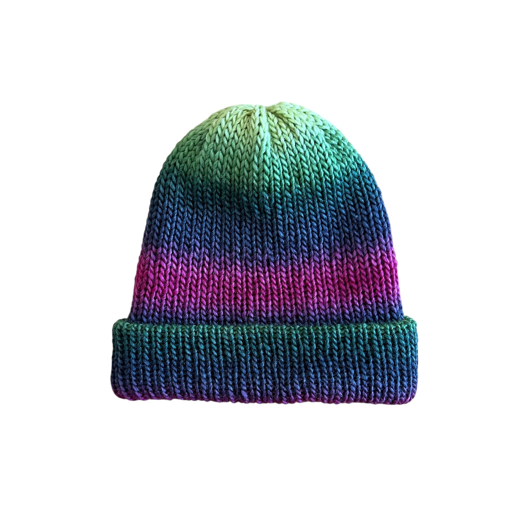 wool/silk raspberry beanie