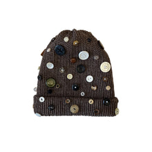 Load image into Gallery viewer, brown wool button beanie
