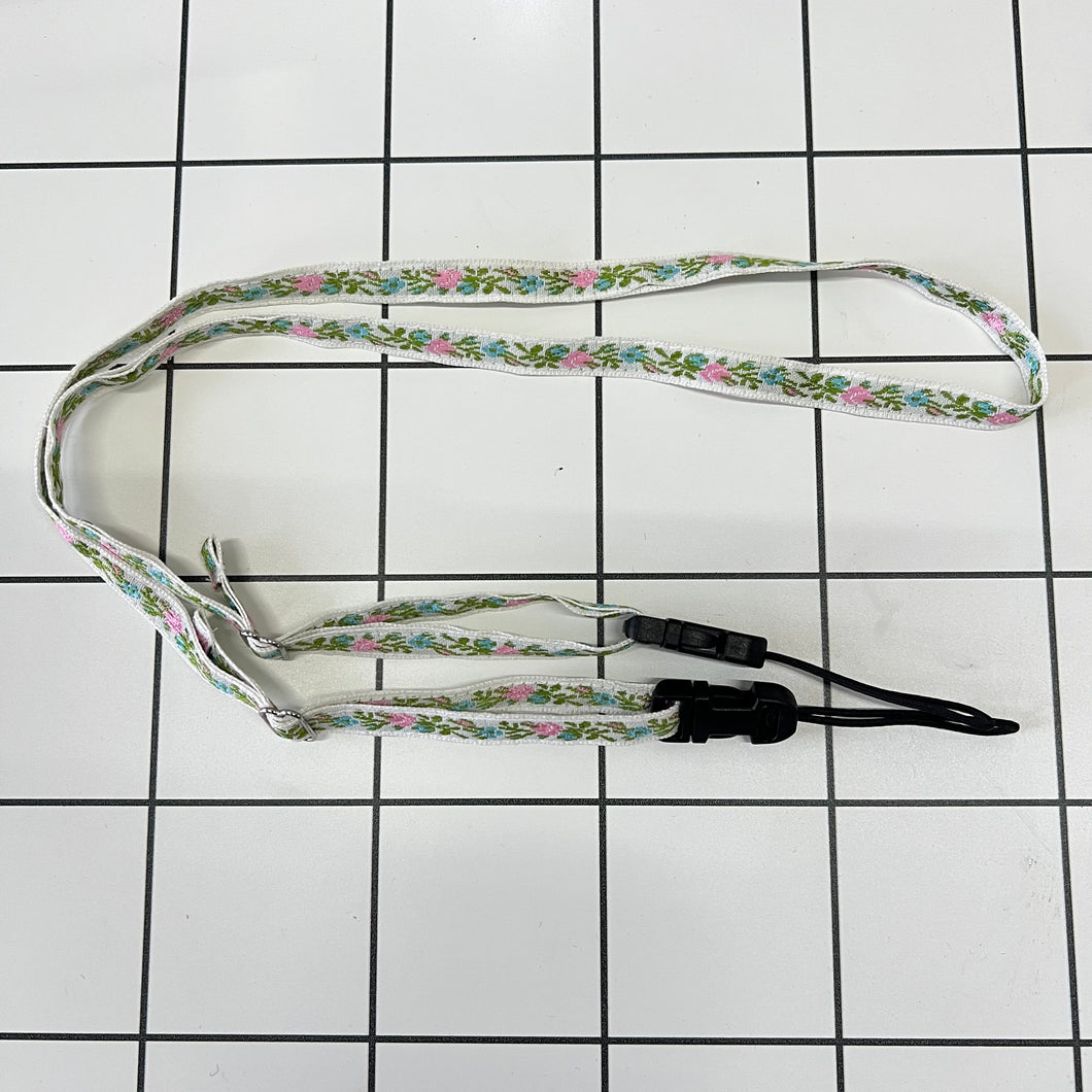 white floral camera strap