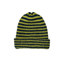Load image into Gallery viewer, navy/green striped beanie
