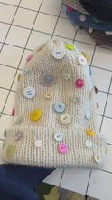 Load and play video in Gallery viewer, cream wool button beanie
